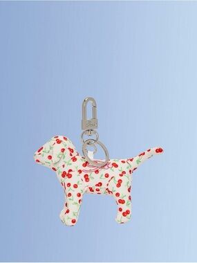 PINK x Frankies Bikinis micro plush dog keychain/bag accessory -Whimsy Cherries